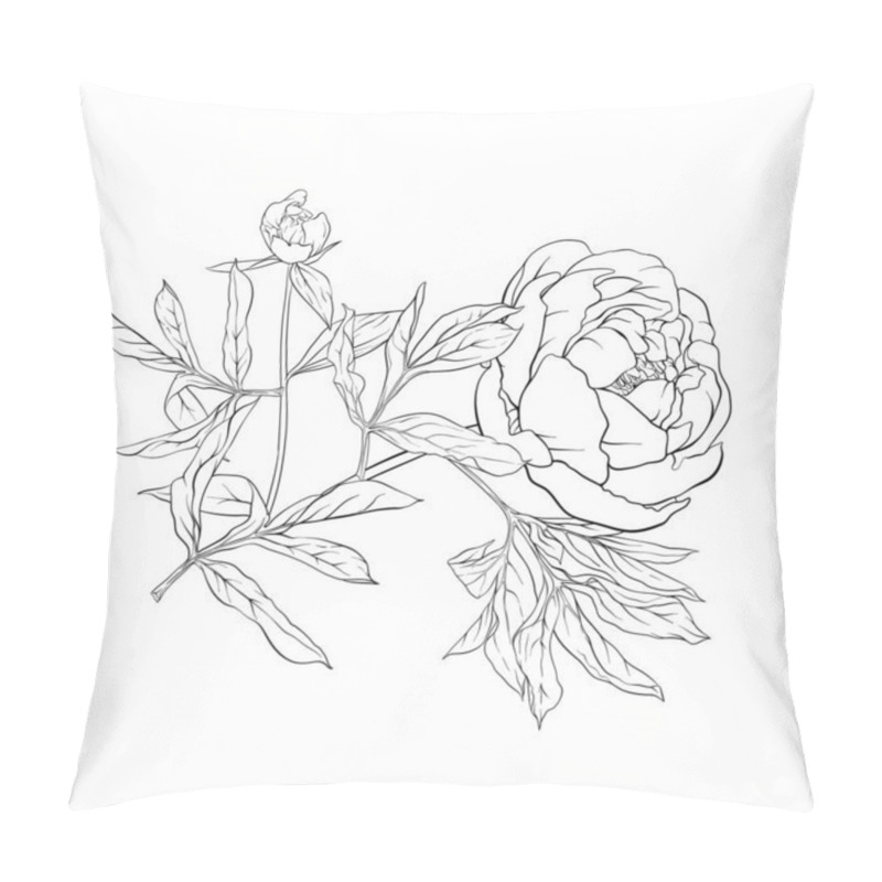 Personality  Peony Flower. Element For Design. Pillow Covers