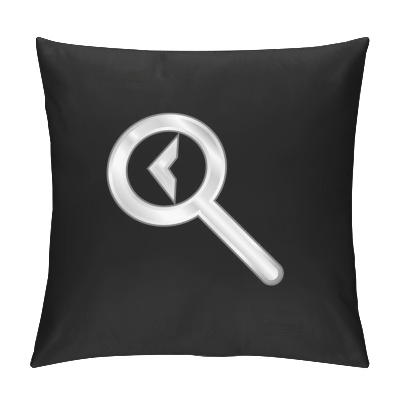 Personality  Back Search Interface Symbol Silver Plated Metallic Icon Pillow Covers