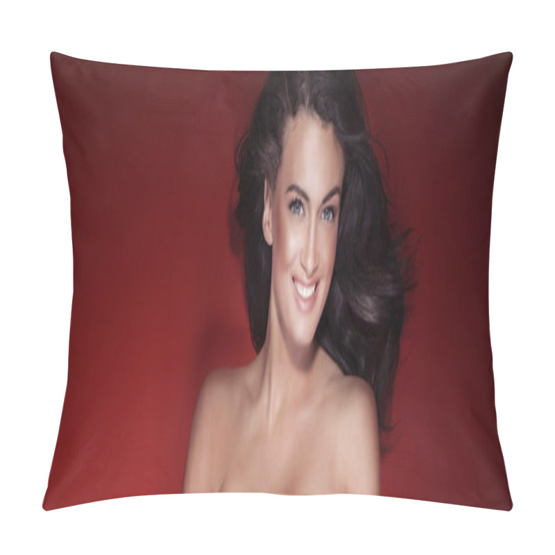 Personality  Attractive Brunette Woman Posing Pillow Covers