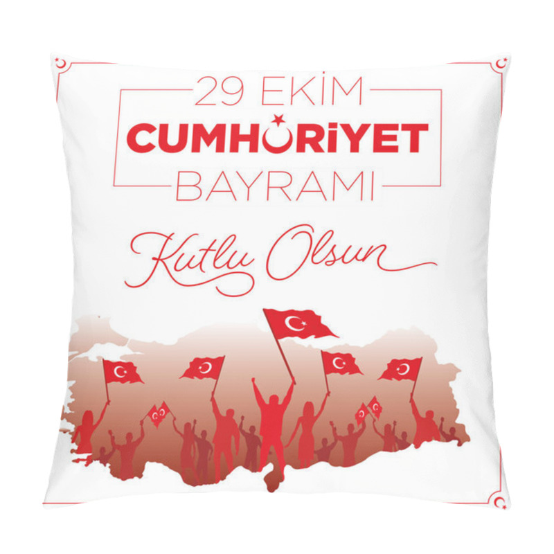 Personality  29 Ekim Cumhuriyet Bayrami Vector Illustration Set (29 October Republic Day Turkey Celebration Card Set) 29 Oct Turkish Republic Day Pillow Covers