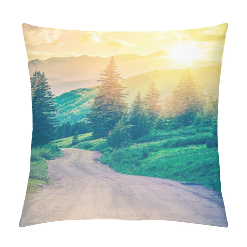 Personality  Scenic Mountain Road Pillow Covers