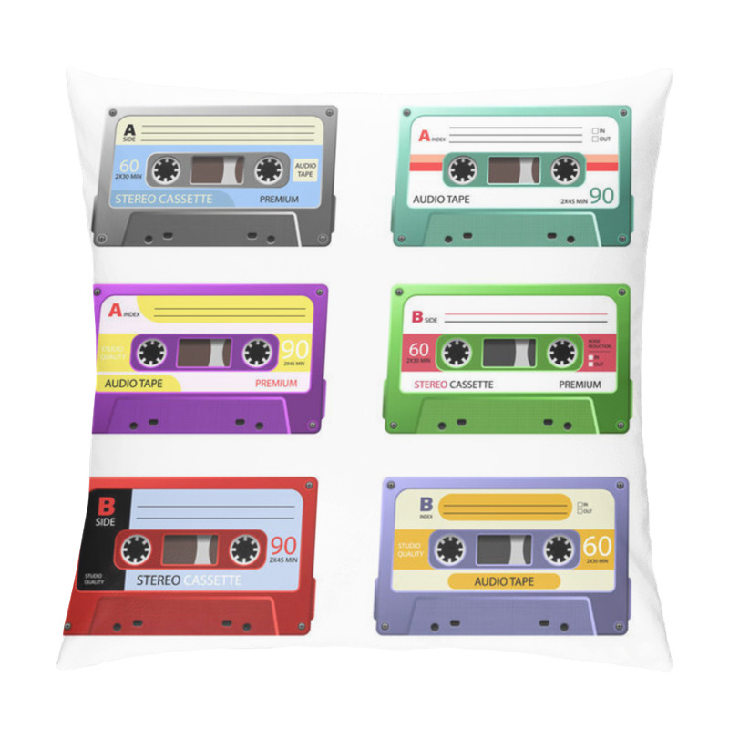 Personality  Music Cassettes. Retro  Pillow Covers