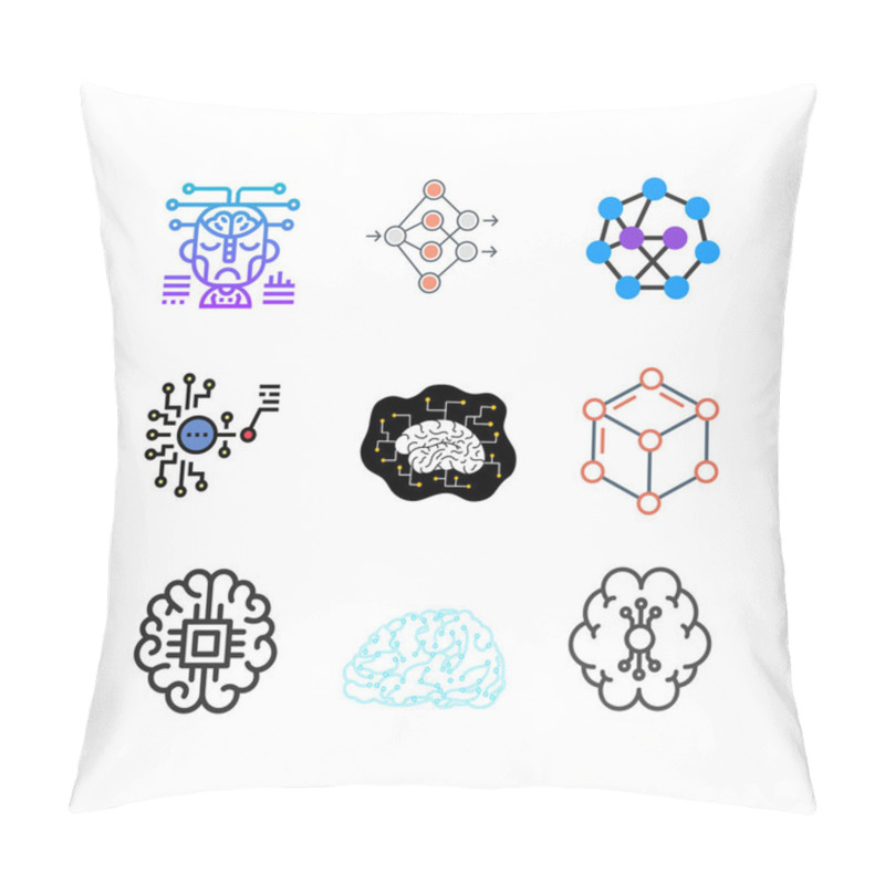 Personality  Neural Network Art Pack AI Machine Learning Graphics For Digital Projects And Science Presentations Pillow Covers