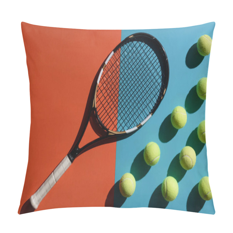 Personality  Tennis Racket And Balls Pillow Covers