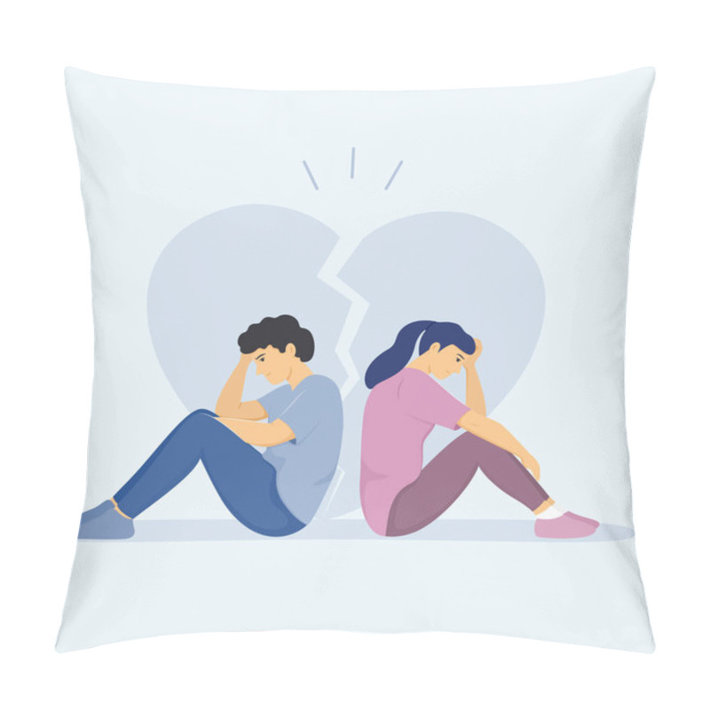 Personality  Dating Couple Having Conflict. Flat Vector Illustration. Pillow Covers