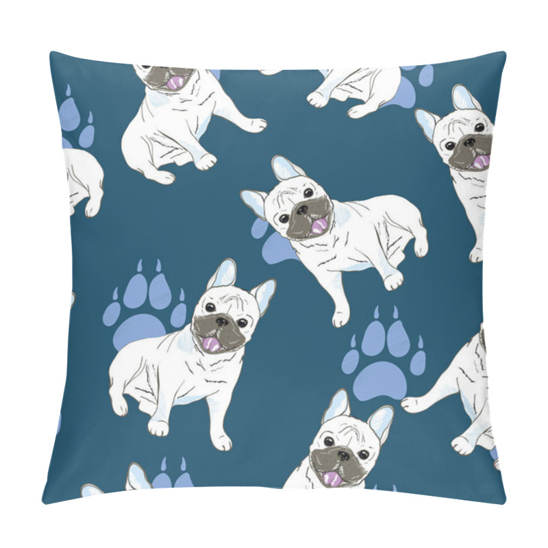 Personality  Bulldogs Seamless Pattern Pillow Covers