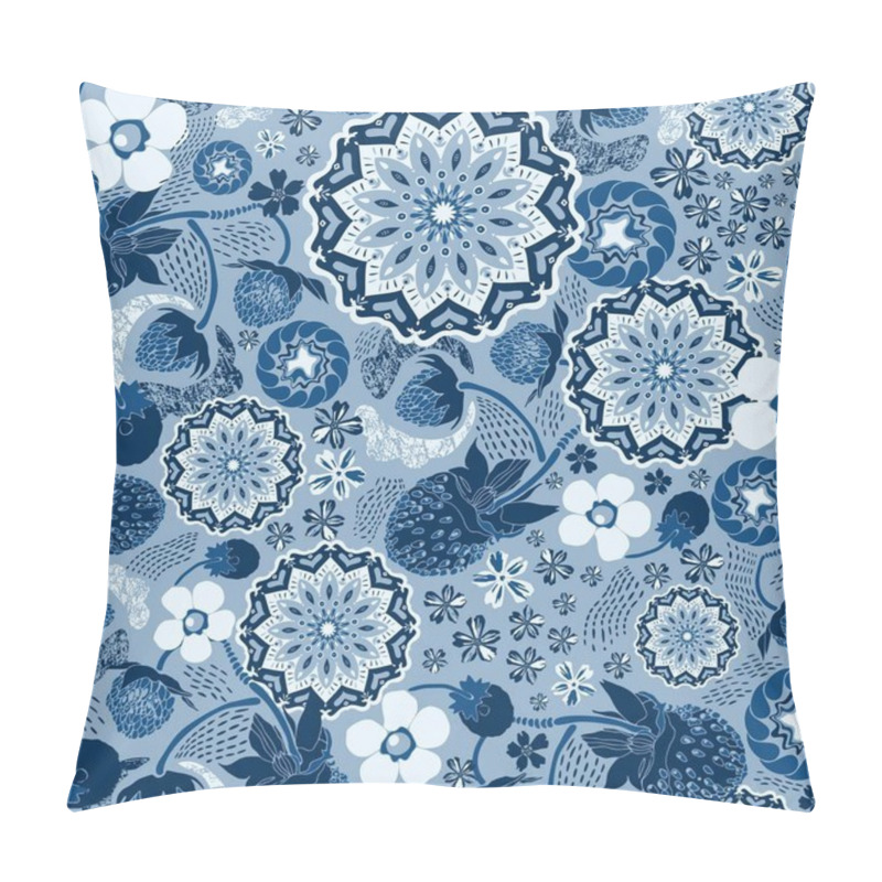 Personality  A Blue-tinted Vision Inspired By Timeless And Serene Pick For 2020 Color Of The Year Combines Geometric And Floral Design. The Calming Hue Of Monochromatic Blue Colors Looks Good On Any Product Such As Textile, Home Decorative Items And Stationery. Pillow Covers