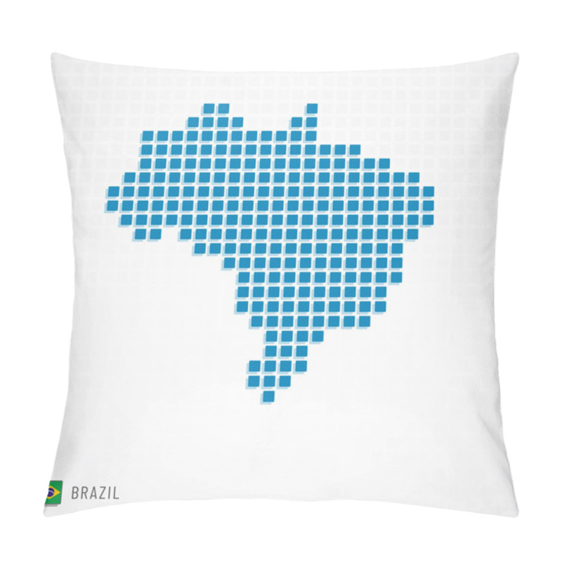 Personality  Brazil Map And Flag Icon Pillow Covers