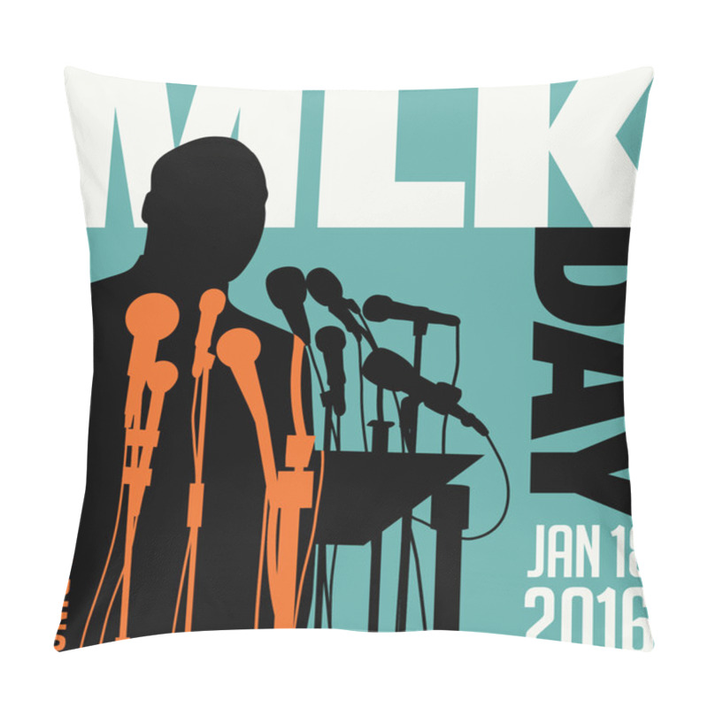 Personality  Illustration For Martin Luther King Day, January 18, 2016. Pillow Covers