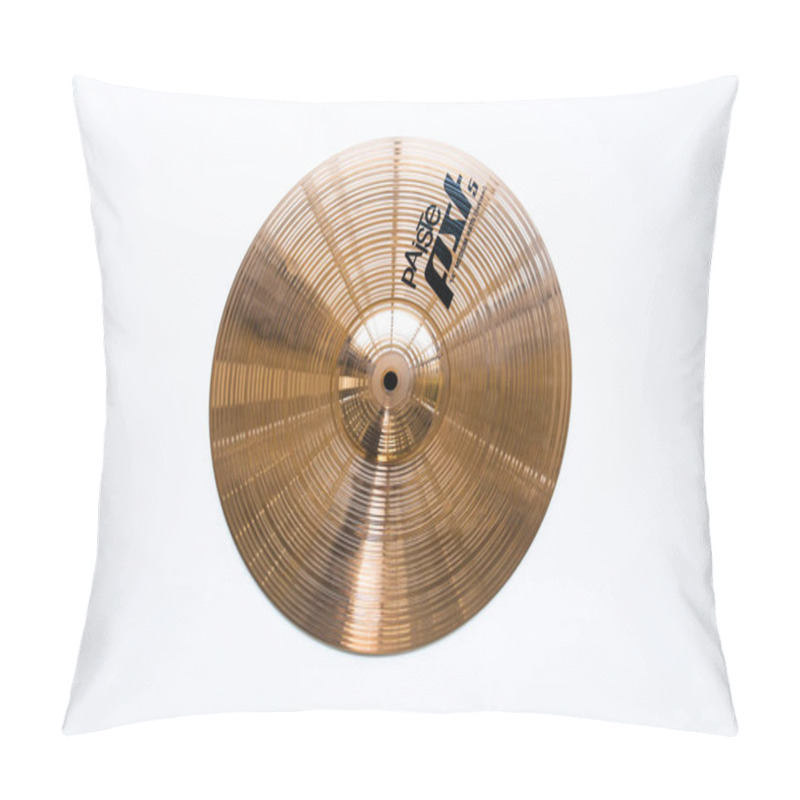 Personality  Drum Plate, Drum Set On A White Background, Musical Cymbals Top View Pillow Covers