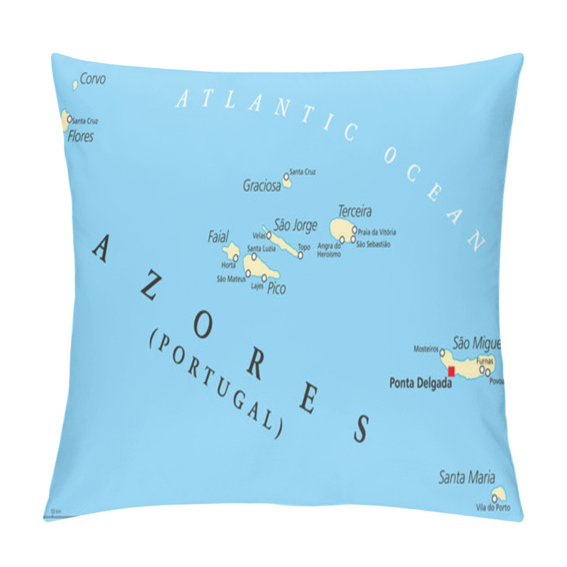 Personality  Azores Political Map Pillow Covers