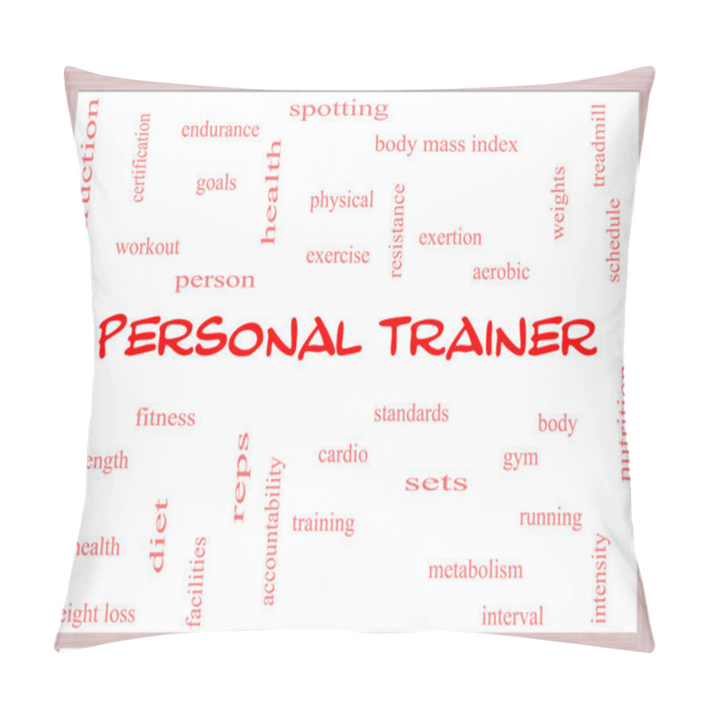 Personality  Personal Trainer Word Cloud Concept On A Whiteboard Pillow Covers