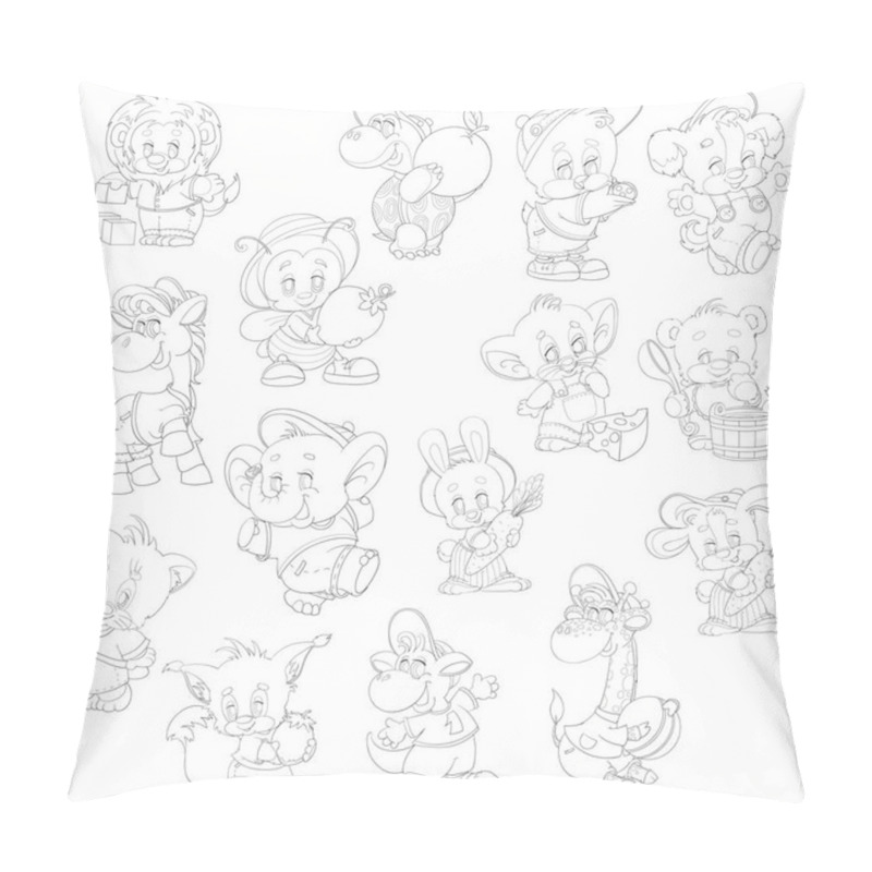 Personality  Collection Animals In Style Of Caricature Pillow Covers