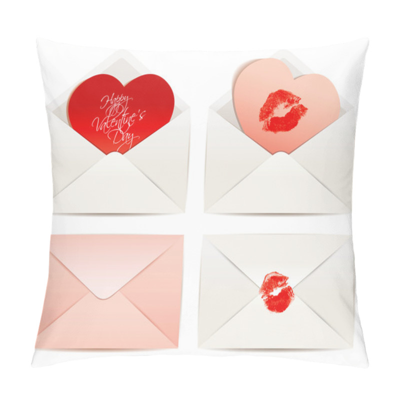 Personality  White Envelope And Hearts, Concept Love Pillow Covers