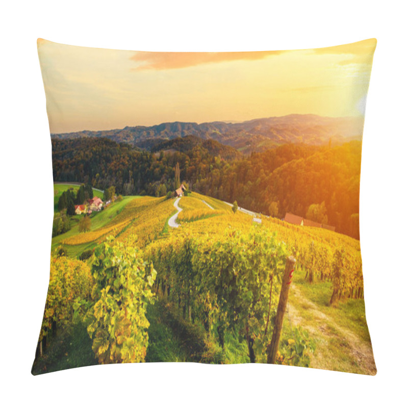 Personality  Vineyards With A Autumn  In Spicnik, Slovenia Pillow Covers