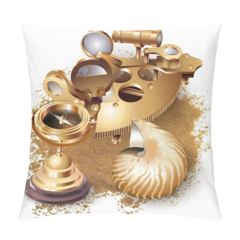 Personality  Set Of Navigation Tools And A Shell Pillow Covers