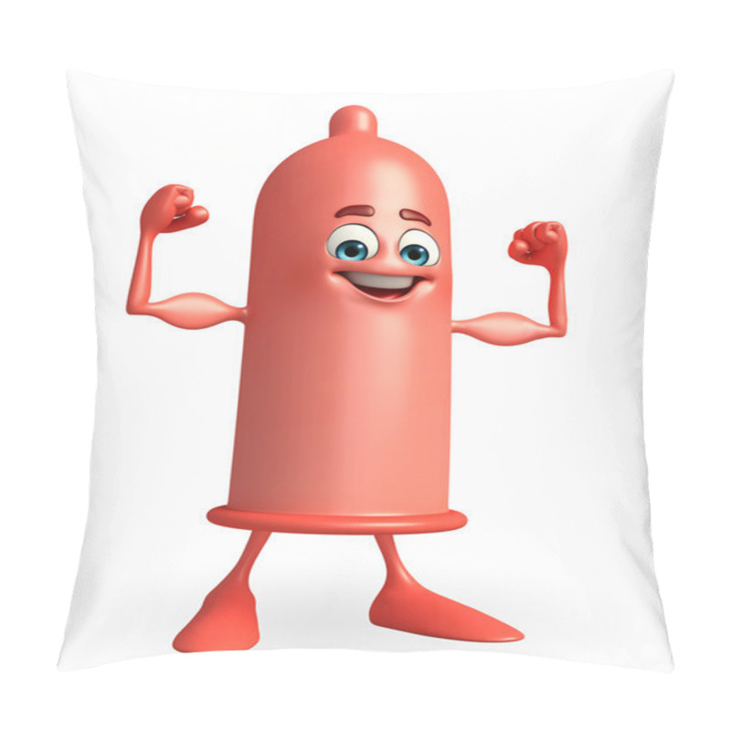 Personality  Condom Character With Bodybuilding Pose Pillow Covers