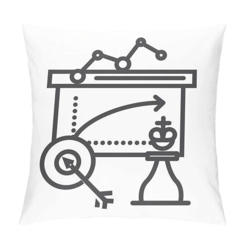 Personality  Business Tactics Vector Line Icon, Sign, Illustration On Background, Editable Strokes Pillow Covers