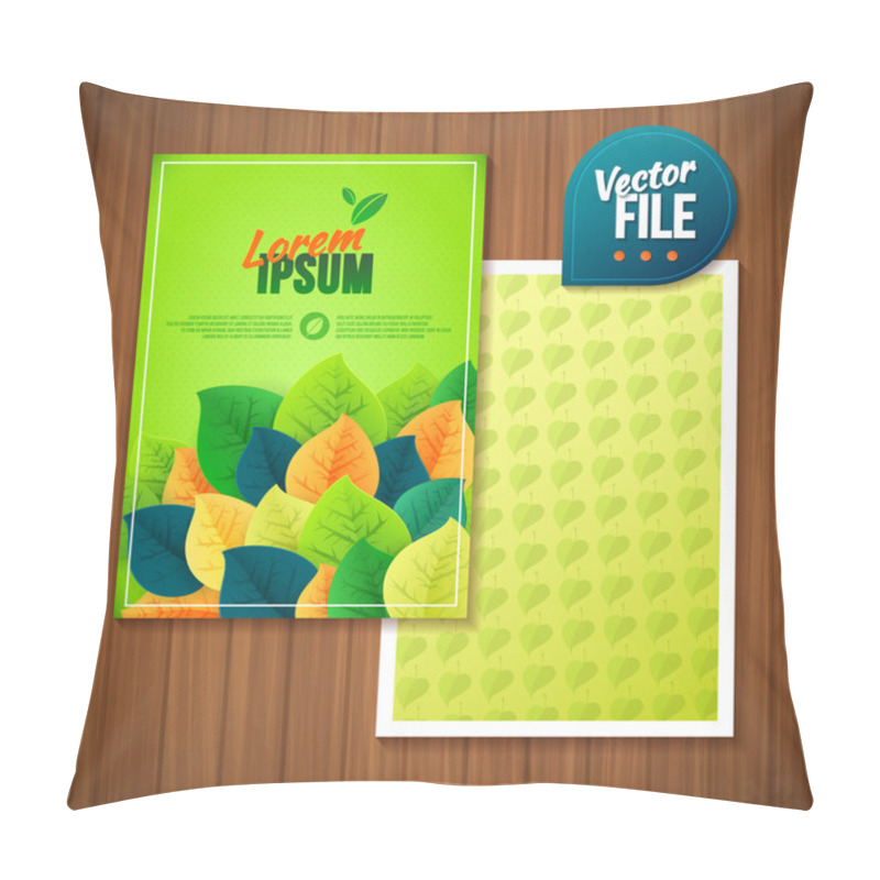 Personality  Spring Background Card With Green Leafs Pillow Covers