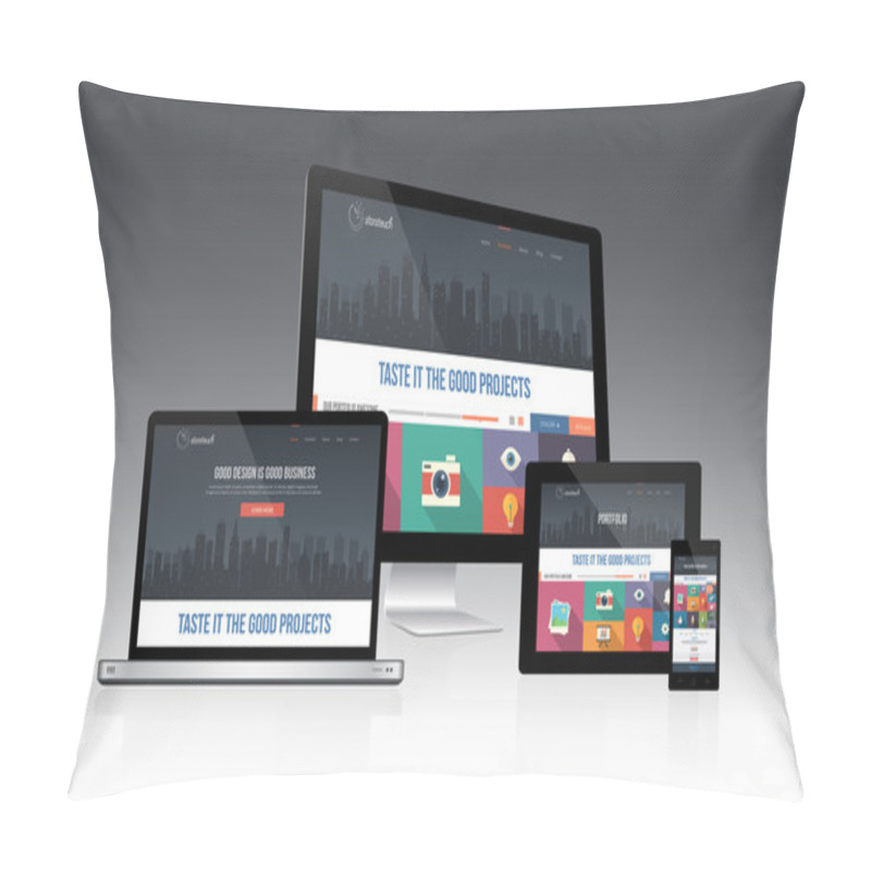 Personality  Responsive Screen Mockup Pillow Covers