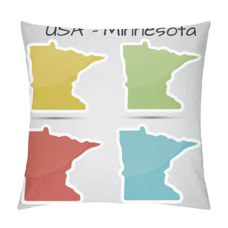 Personality  Stickers In Form Of Minnesota State, USA Pillow Covers