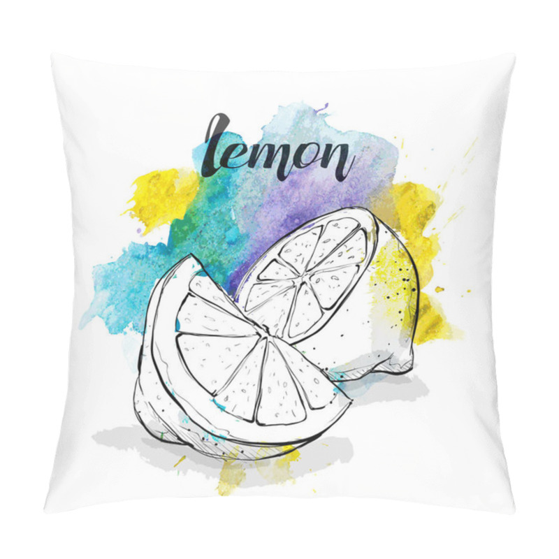 Personality  Hand Draw Of Lemon. Vector Illustration. Pillow Covers