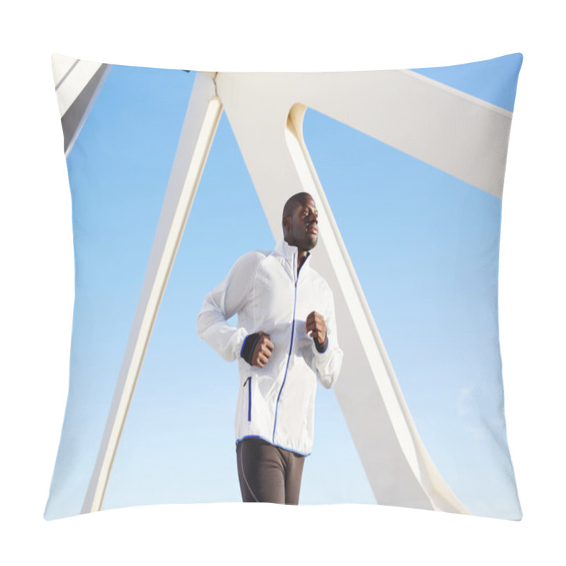 Personality  Sporty Man On A Morning Run Outdoors Pillow Covers