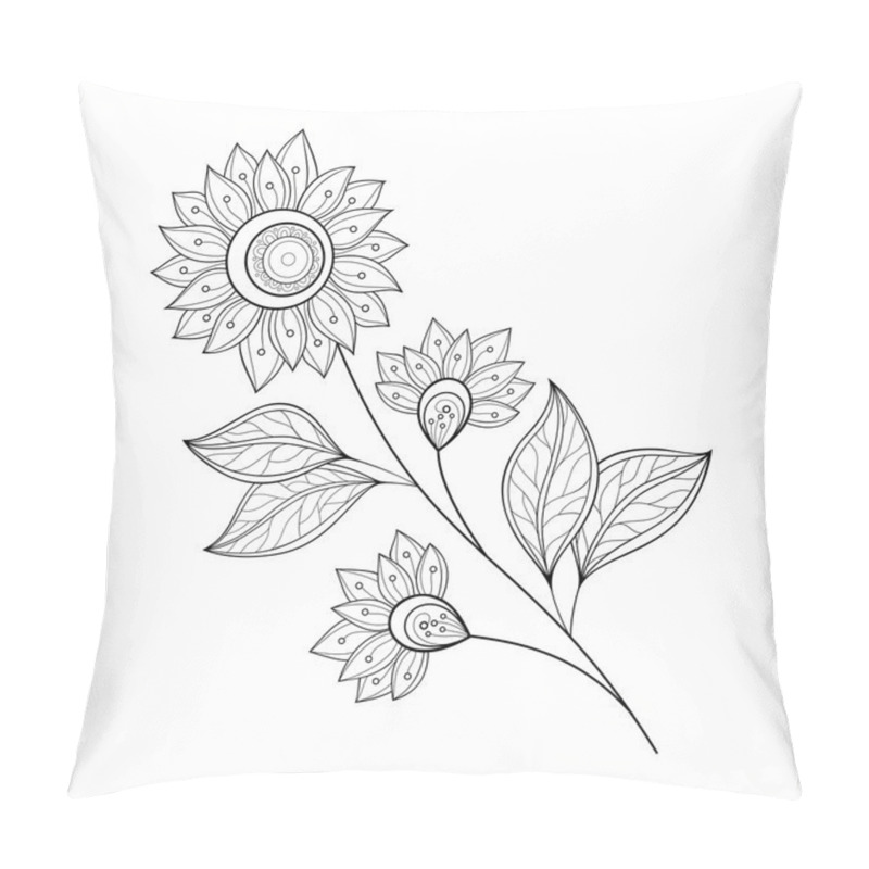 Personality  Beautiful Monochrome Contour Flower Pillow Covers