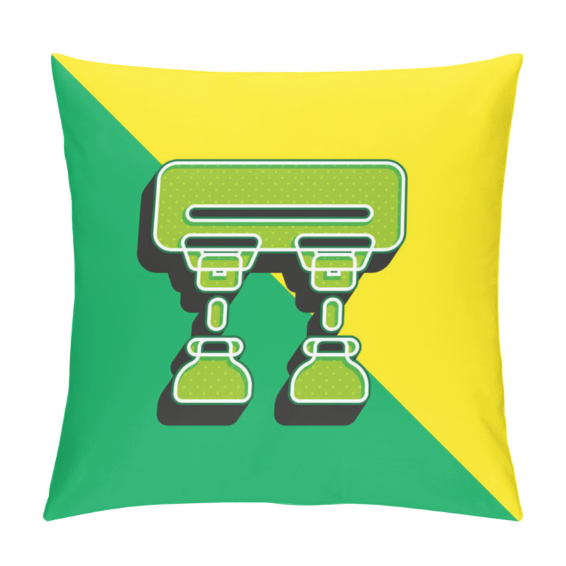 Personality  Assembly Line Green And Yellow Modern 3d Vector Icon Logo Pillow Covers