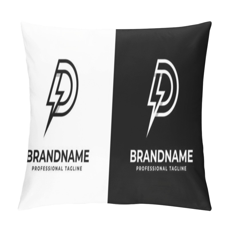 Personality  Letter D Power Logo, Suitable For Any Business Related To Power Or Electricity With D Initials. Pillow Covers