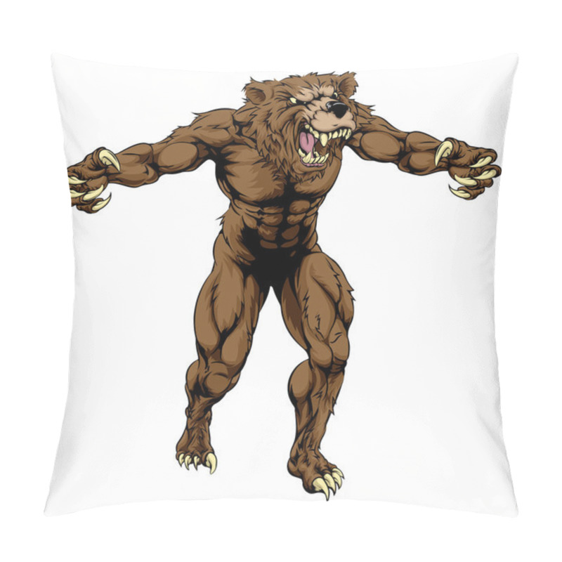 Personality  Bear Scary Sports Mascot Pillow Covers