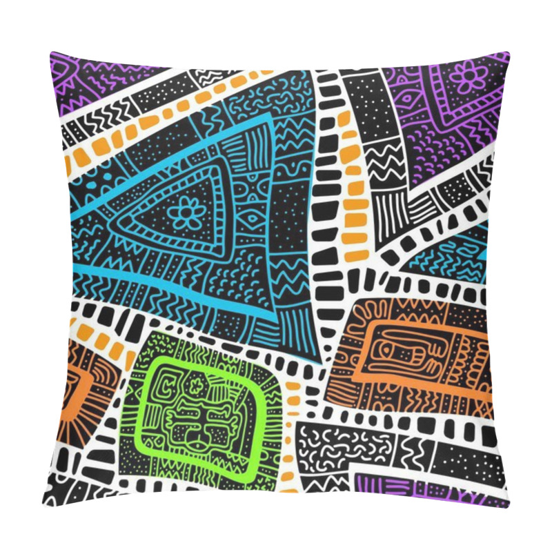 Personality  Seamless Pattern Of African Motifs Pillow Covers