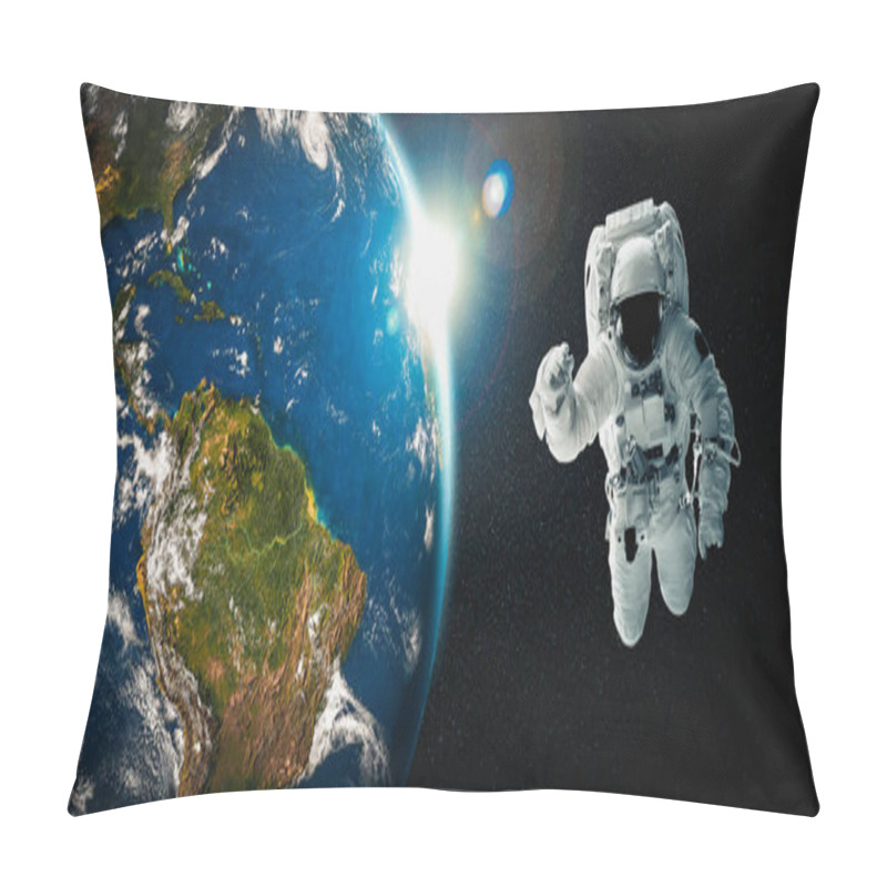 Personality  Astronaut Spaceman Do Spacewalk While Working For Space Station Pillow Covers