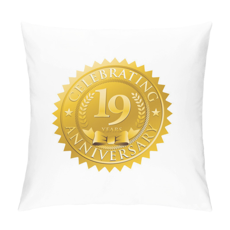 Personality  19th Anniversary Golden Badge Logo Pillow Covers