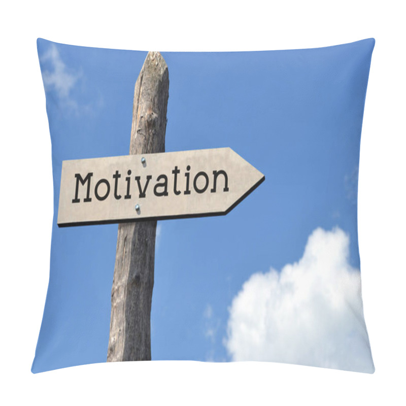 Personality  Motivation - Wooden Signpost With One Arrow, Sky With Clouds Pillow Covers