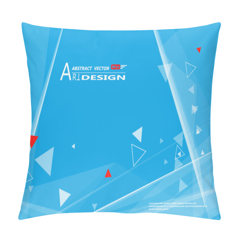 Personality  Abstract Composition, Text Frame Surface, White, Blue Title Sheet, A4 Brochure Issue, Creative Figure, Polygonal Triangle Con, Logo Construction, Banner Form Texture, Flyer Fiber, EPS10 Backdrop Set Pillow Covers