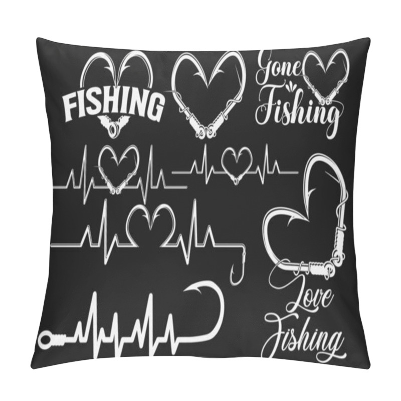 Personality  Heart-shaped Fishing Hook Bundle, Romantic Fishing Hook Design, Fishing Love Typography Bundle, Fisherman's Love, Fishing Hook Art, Love, Love Fishing Hook, Heart Hook Design, Fishing Enthusiast's Delight, Heartfelt Fishing Gear, Hook Design Pillow Covers