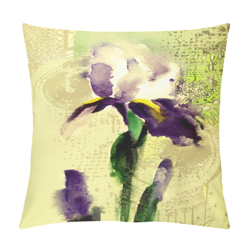 Personality  Beautiful Violet Iris Flower. Pillow Covers