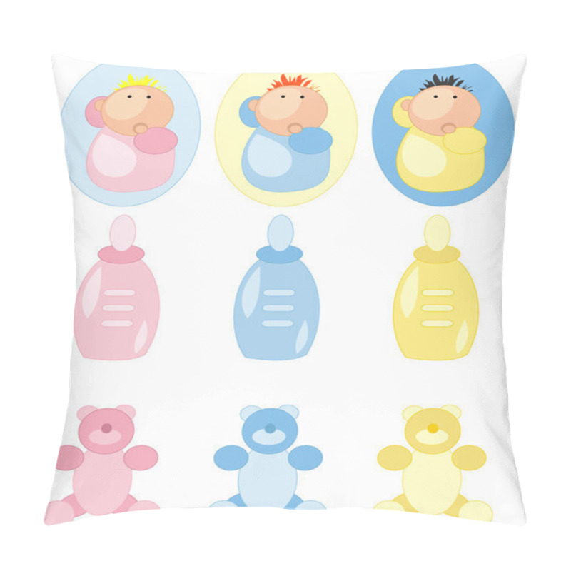 Personality  Baby Accesories Icons Set Pillow Covers