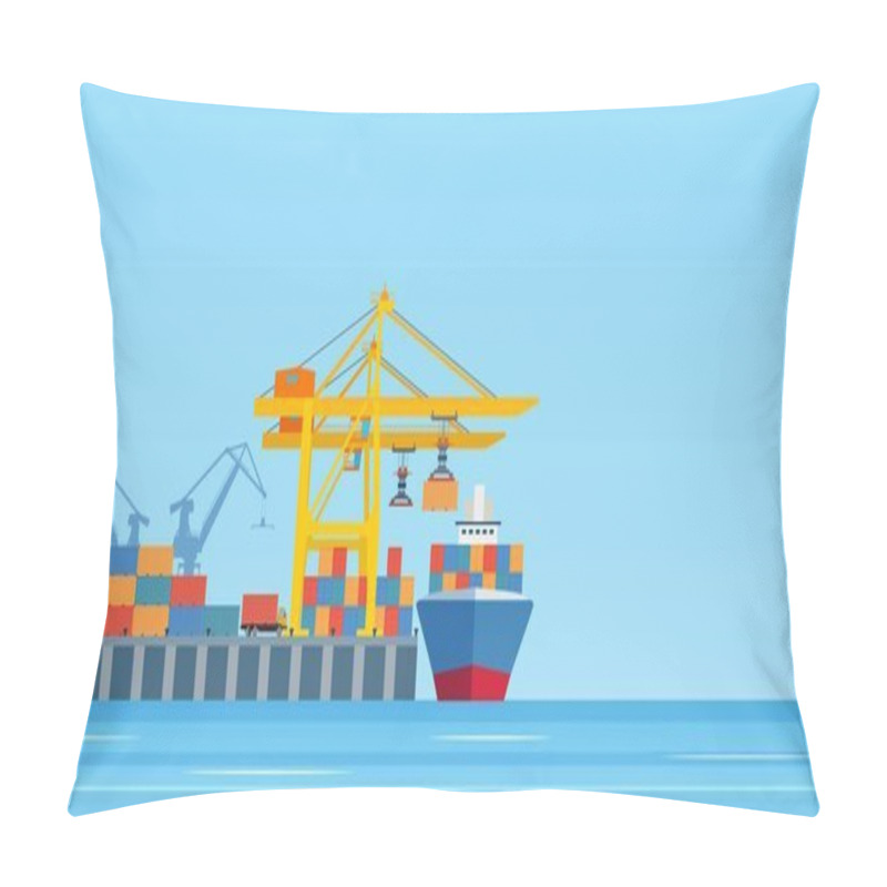 Personality  Metropolis Cargo Seaport Pillow Covers