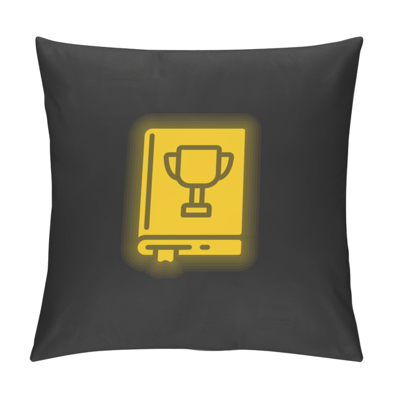 Personality  Book Yellow Glowing Neon Icon Pillow Covers