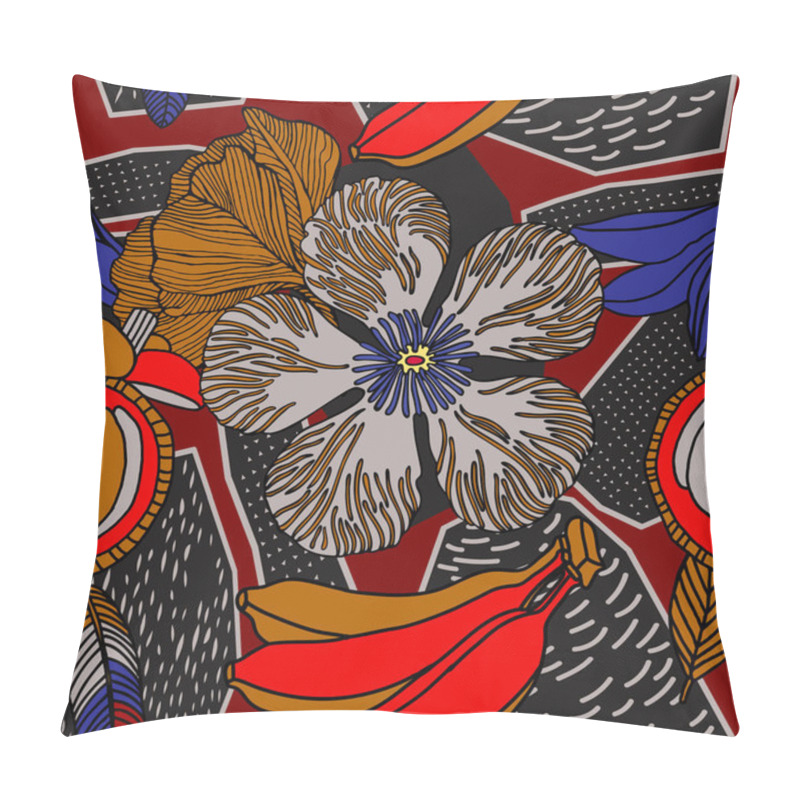 Personality  Bright Tropical Background With Exotic Plants.  Pillow Covers