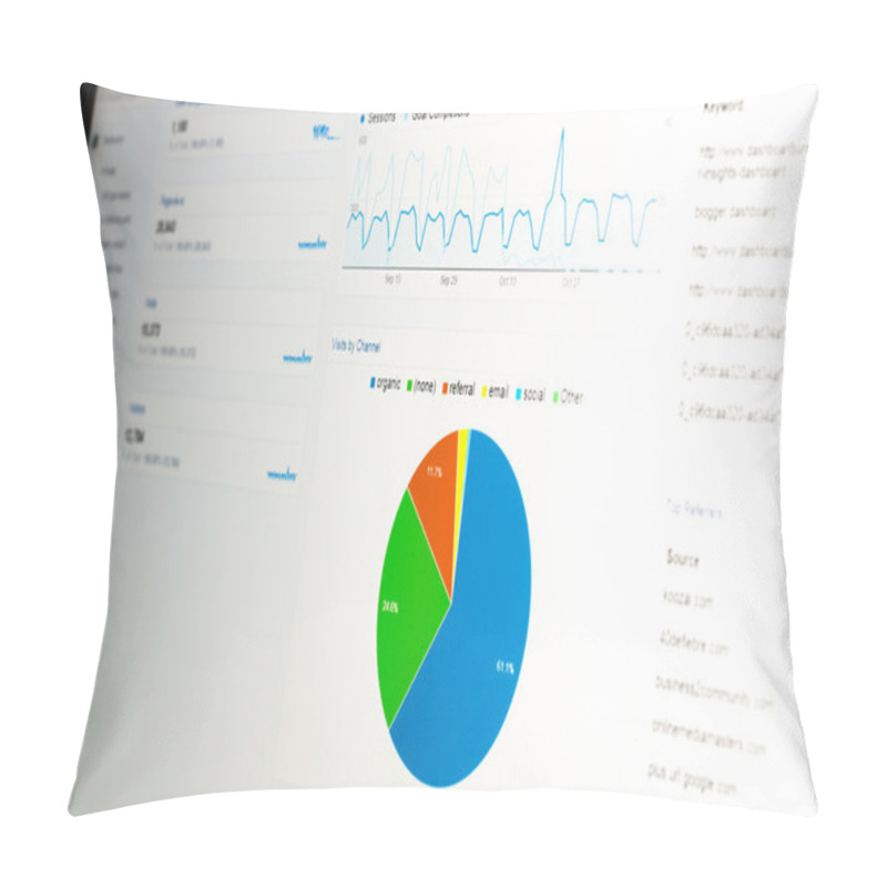 Personality  Close-up Of Web Analytics Dashboard Pillow Covers