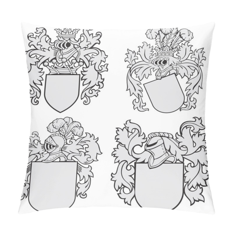 Personality  Set Of Aristocratic Emblems No4 Pillow Covers