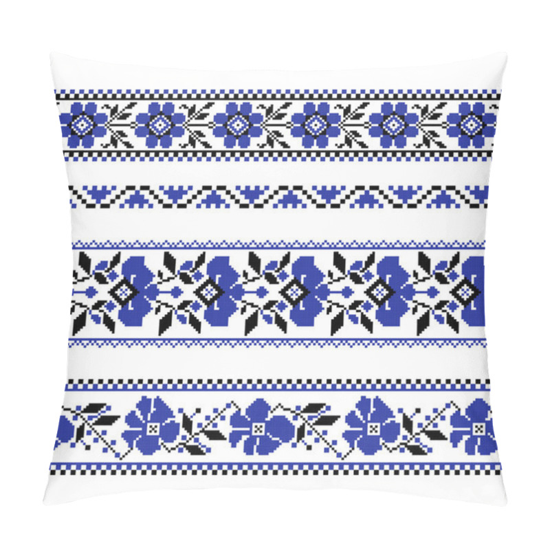 Personality  Set Of Ethnic Ornament Pattern With  Cross Stitch  Flower Pillow Covers