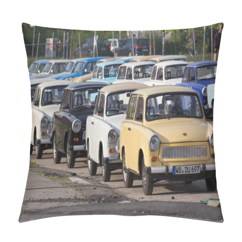 Personality  Group Of Trabant Cars To Rent For Sightseeing Tours In Berlin Pillow Covers