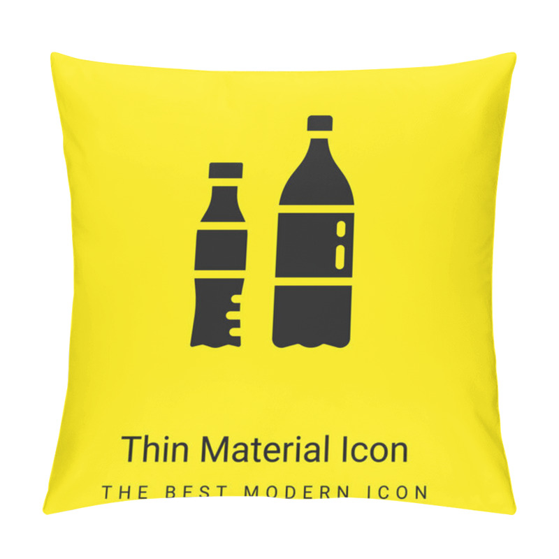 Personality  Bottles Minimal Bright Yellow Material Icon Pillow Covers