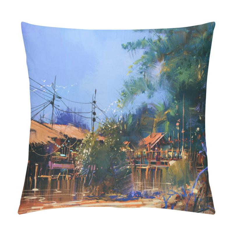 Personality  Old Fishing Village Pillow Covers