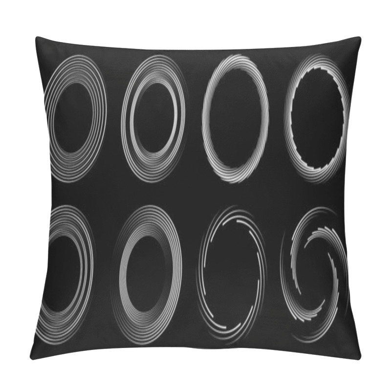 Personality  Set Of White Vector Lines In Circle Forms Pillow Covers