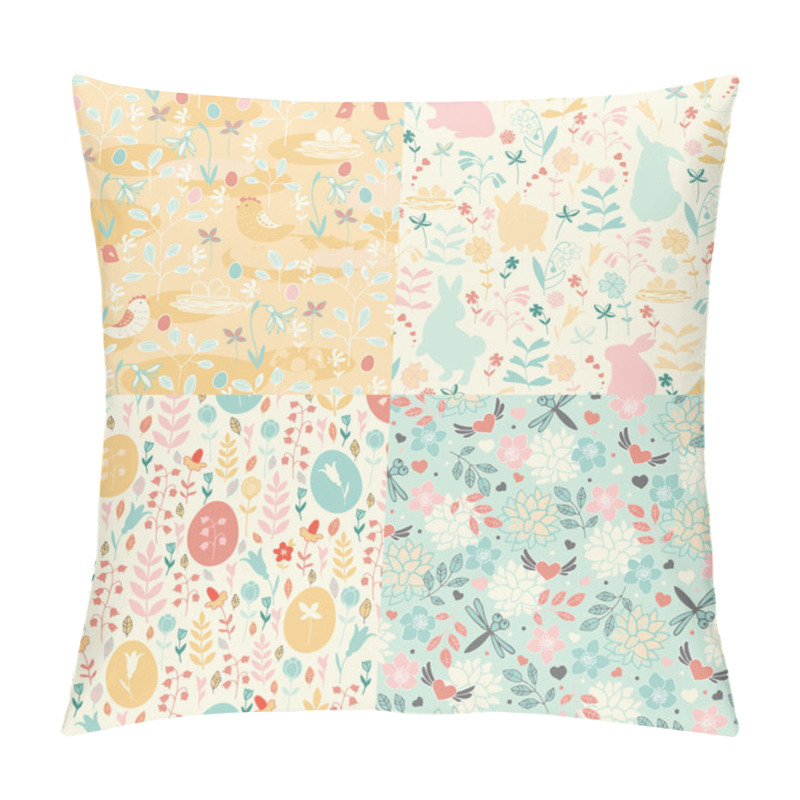 Personality  Seamless Easter Set Of Patterns Pillow Covers